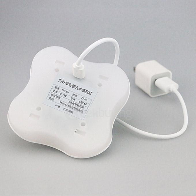 Four Leaf Clover LED Lamps Night Light Motion Sensor Light 6LED Human Body Motion Induction Lamp - Yellow