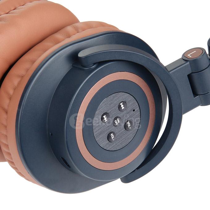 OVLENG V8-3 Foldable Super Bass Wireless Headset Bluetooth 4.0 Games Headphone -Light Brown