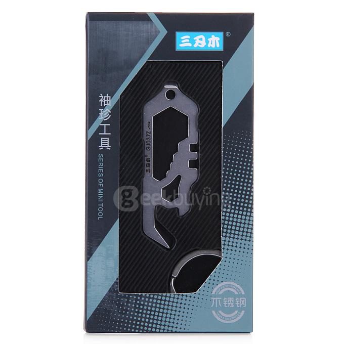 Sanrenmu GJ037Z Multifunctional Tool Multitool Bottle Opener Key Ring for Home Outdoor