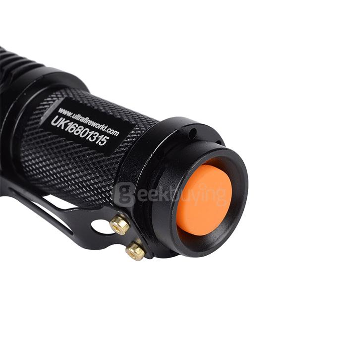UltraFire SK68XPE 1-LED 400LM 1-Mode Cool White Light Flashlight w/ Clip - Black