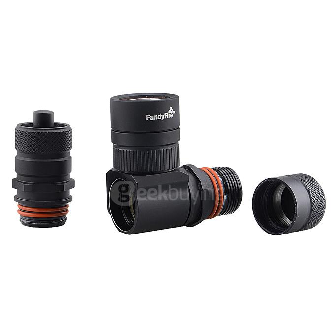 FandyFire CREE XM-L2 T6 1000lm 1-Mode Cool White Light Diving Flashlight w/ Strap - Black