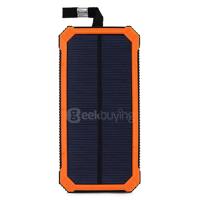 30000mAh Universal Solar Power Panel Charger Dual USB Power Bank for iPhone iPad Mobile Phones MP3 - Orange