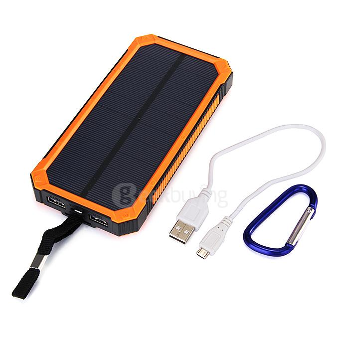 30000mAh Universal Solar Power Panel Charger Dual USB Power Bank for iPhone iPad Mobile Phones MP3 - Orange