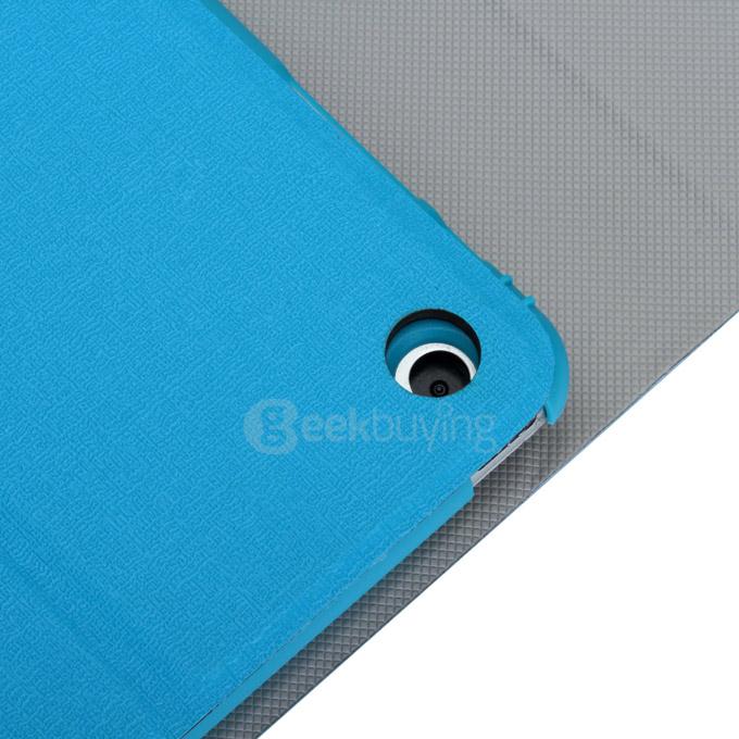 Removable Folding Bluetooth Keyboard with PU Leather Cover Case for IPAD MINI Tablet - Blue