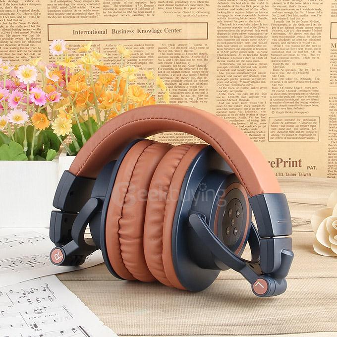 OVLENG V8-3 Foldable Super Bass Wireless Headset Bluetooth 4.0 Games Headphone -Light Brown