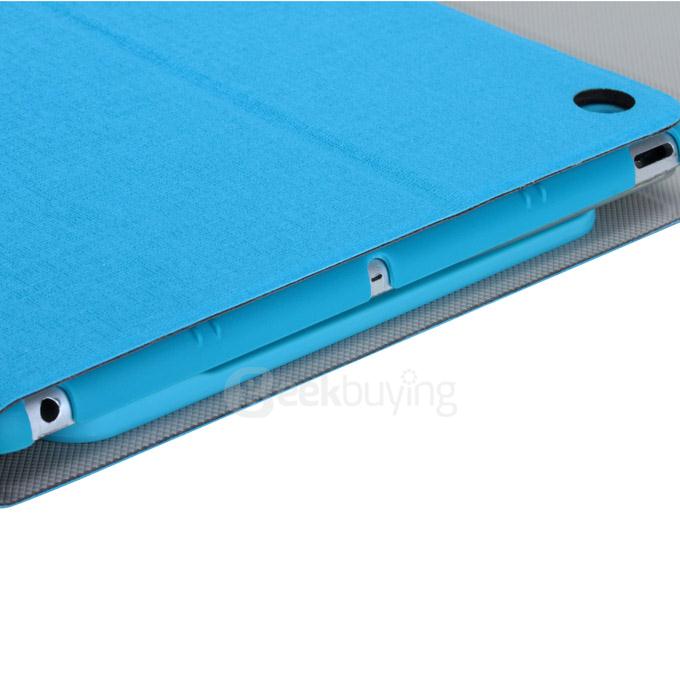 Removable Folding Bluetooth Keyboard with PU Leather Cover Case for IPAD MINI Tablet - Blue