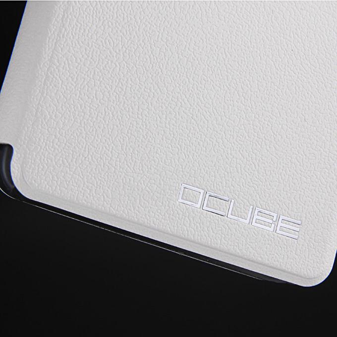 OCUBE Window View Style Protective Hard Cover Flip Stand Leather Cover with Hard Case for DOOGEE X5 / X5 Pro Smartphone - White