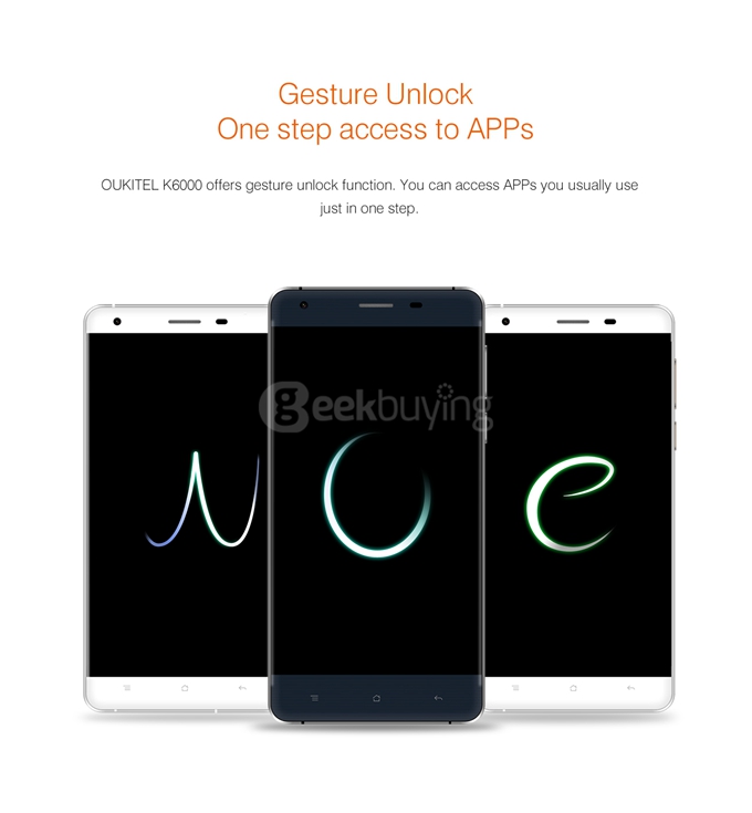 Oukitel K6000 5.5inch IPS HD 4G LTE 6000mAh Android 5.1 Smartphone 64-Bit MT6735 Quad Core 2GB 16GB 13.0MP - White