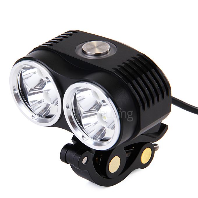 B1 2*CREE XM-L2 T6 1200LM LED Bicycle Flashlight - Black