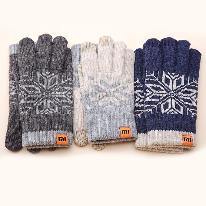 Original Xiaomi Gloves Warm Wool Gloves Unisex Gloves for IOS Android Touch Screen - Dark Gray