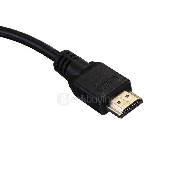 HDMI 1.4b Male to HDMI Female Converter Adapter 0.3M Cable Gold-plated Connectors HD 1080P - Black