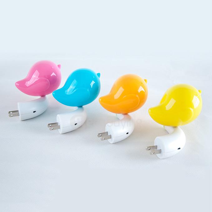 Birds LED Night Light Novel Wall Night Lamp with Wall Sticker - Orange