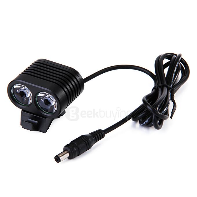 B1 2*CREE XM-L2 T6 1200LM LED Bicycle Flashlight - Black