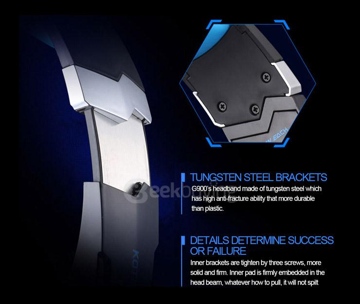 EACH G9000 3.5mm Glaring LED Light Gaming Headset w/ Mic for Laptop Phones PS4 - Blue + Black