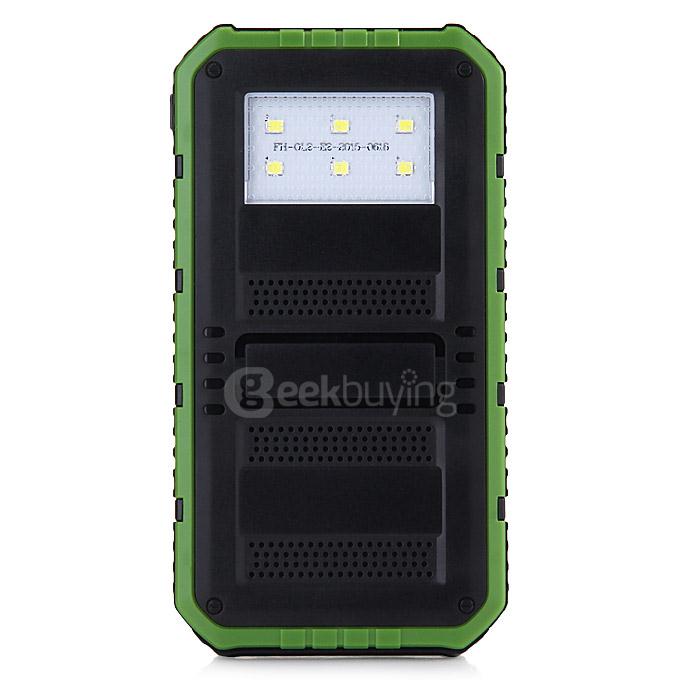 18000mAh Universal Solar Power Panel Charger Dual USB Power Bank for iPhone iPad HTC Lenovo Nokia - Green