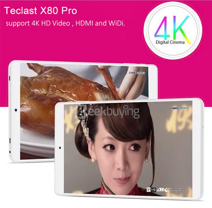 Teclast X80 Pro Dual OS Windows10 + Android5.1 2GB/32GB 8 inch Tablet PC Intel Cherry Trail Z8300 Quad Core 1.84GHz IPS 1920*1200 HDMI - White