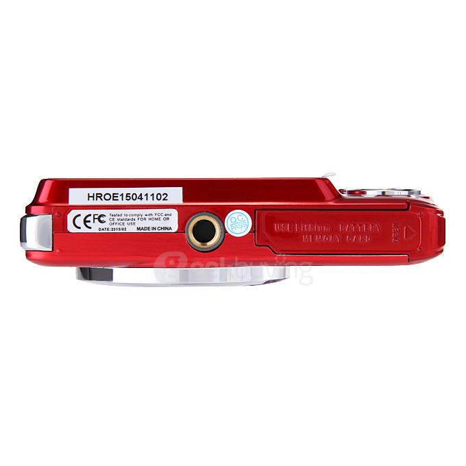 Amkov 2.7inch LCD 15.0MP Digital Camera 4X Digital Zoom AntiShake Smile Capture - Red