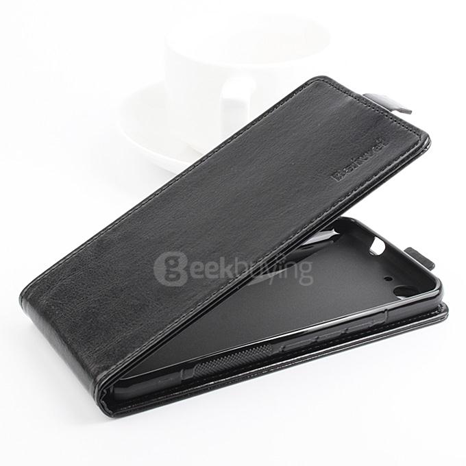 Baiwei Protective Hard Cover Up&Down Flip Stand Leather Case with Back Shell for Vodafone Smart Ultra 6 VF995N - Black