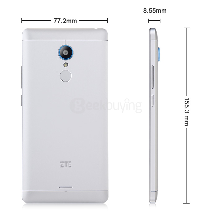 ZTE V5 3 / V5 PRO 5.5inch 4G LTE Android 5.1 2GB 16GB Smartphone 64bit Snapdragon 615 Octa Core Fingerprint ID 13.0MP - Silver