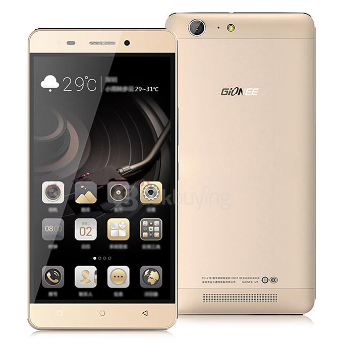 GIONEE M5 5.5inch HD 4G 6020mAh Battery Smartphone Android 5.1 64bit MTK6735 Quad Core 2GB 16GB 13.0MP OTG HiFi - Gold