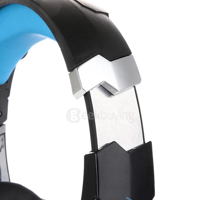 EACH G9000 3.5mm Glaring LED Light Gaming Headset w/ Mic for Laptop Phones PS4 - Blue + Black