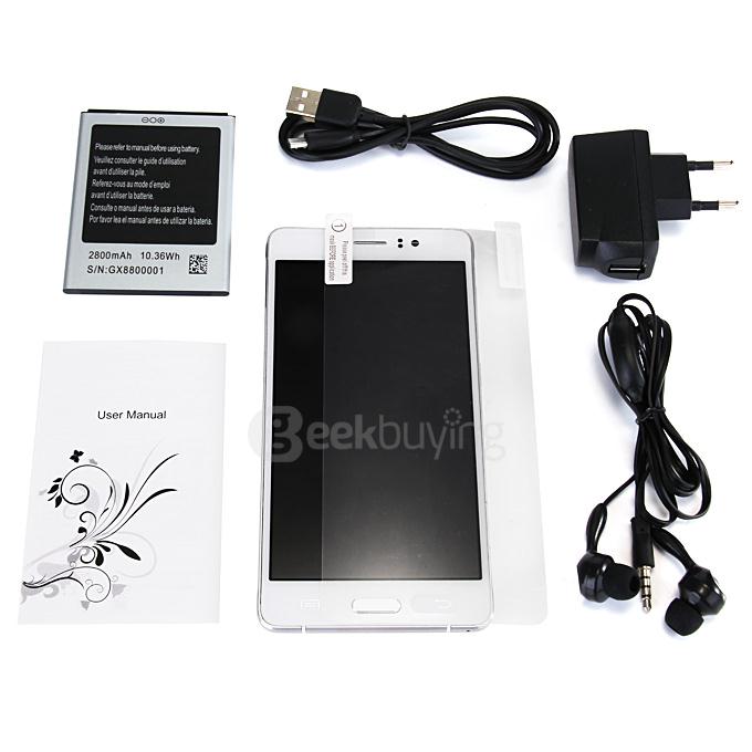 JIAKE N9105 5.5inch QHD MTK6572 Dual Core 1.2GHz Smartphone Android 4.4.2 512MB 4GB 5.0MP 3G GPS Smart Wake - White