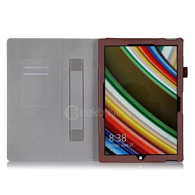 New Professional Slim PU Leather Folio Case for Microsoft Surface Pro 4 12.3 Inch Tablet PC - Brown