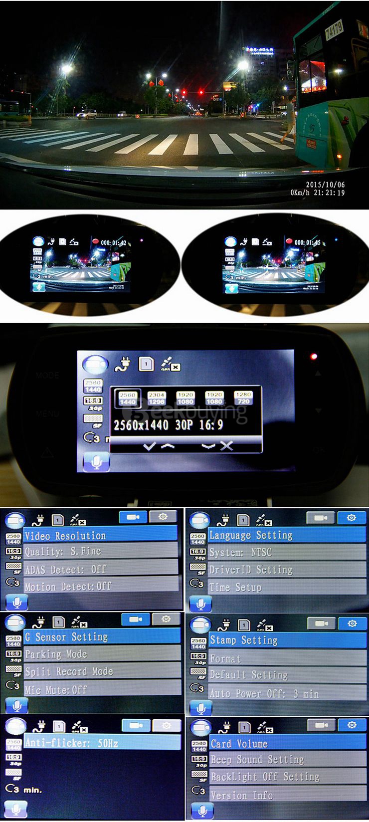 D201 Ambarella A12 Chipset Car DVR Recorder Super HD 1440P H.264 170 Degrees View Angle Night Vision - Black