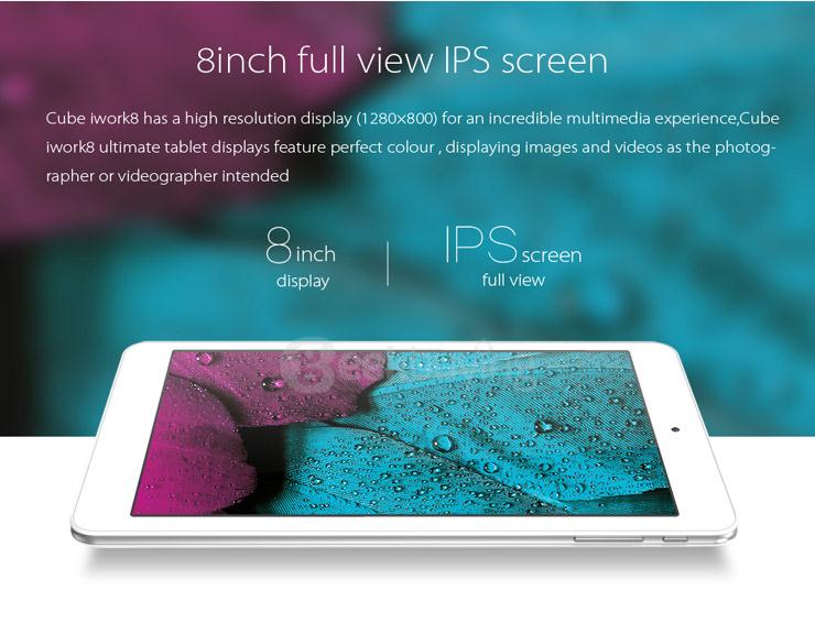 Cube iWork8 Ultimate 8 Inch Windows10 Multi-language Version 2GB/32GB Tablet PC Intel Cherry Trail Z8300 Quad Core 1.84GHz IPS 1280*800 Bluetooth HDMI WiDi - White