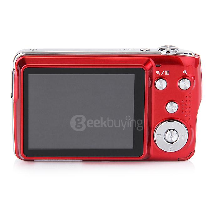 Amkov 2.7inch LCD 15.0MP Digital Camera 4X Digital Zoom AntiShake Smile Capture - Red