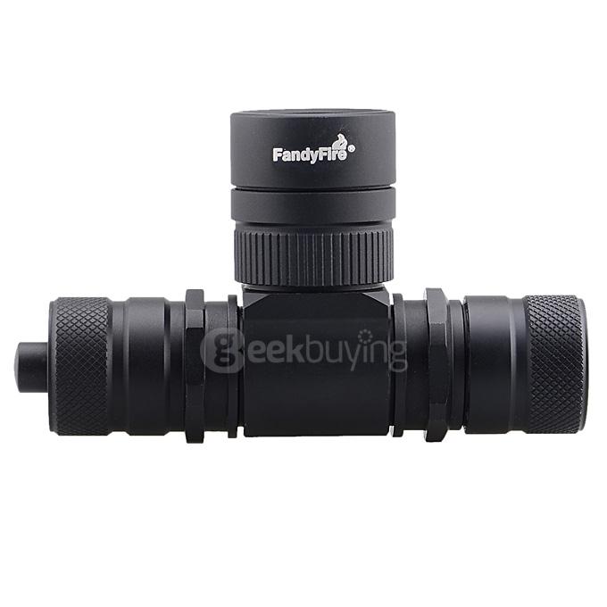 FandyFire CREE XM-L2 T6 1000lm 1-Mode Cool White Light Diving Flashlight w/ Strap - Black