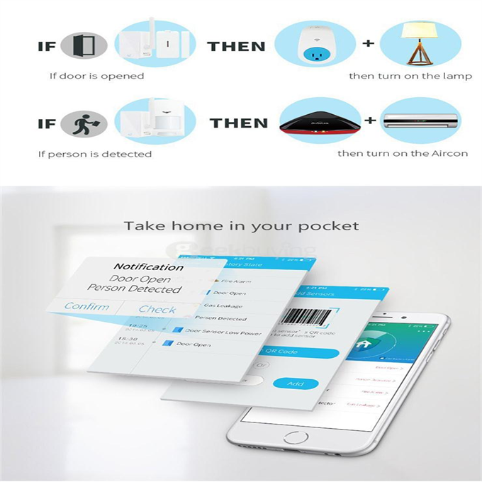 Broadlink SmartONE Alarm Kit Smart Home Kit Home Automation System Security Alarm Detector Sensor Remote Control for ISO Android