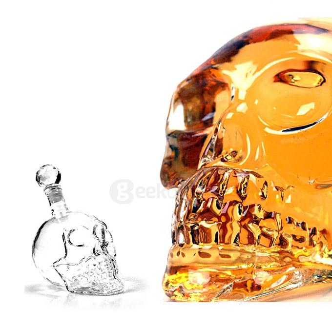 Crystal Skull Head 350ML Vodka Wine Bottle Glass Bottle Decanter