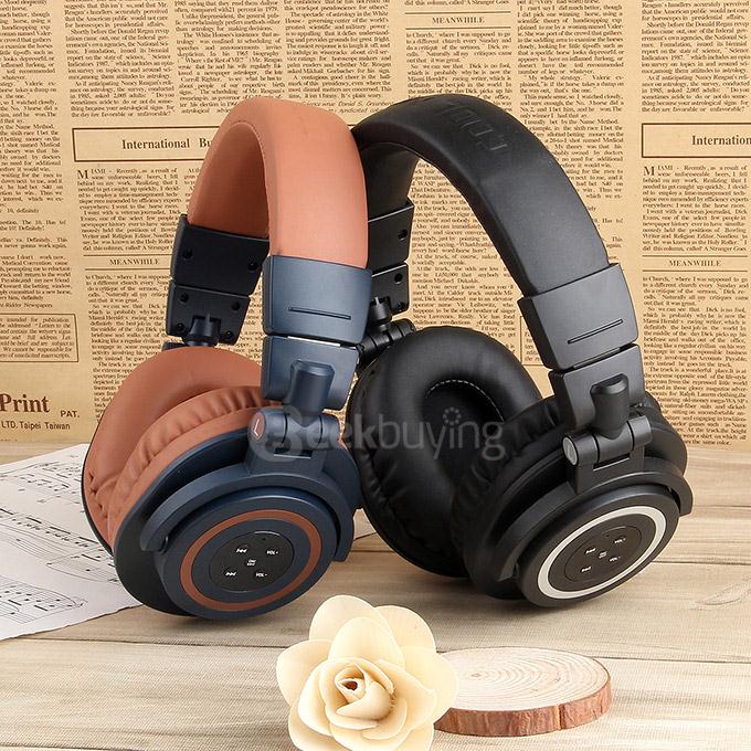 OVLENG V8-3 Foldable Super Bass Wireless Headset Bluetooth 4.0 Games Headphone -Light Brown