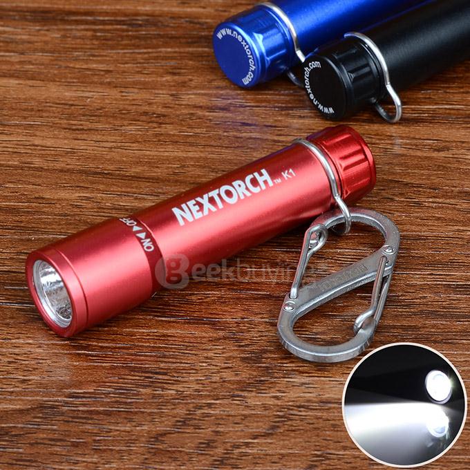 NEXTORCH EDC K1 Portable Mini 40LM White Light Flashlight w/ Key Chain - Red