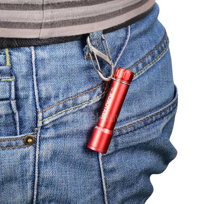 NEXTORCH EDC K1 Portable Mini 40LM White Light Flashlight w/ Key Chain - Red