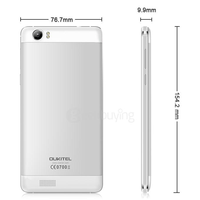 Oukitel K6000 5.5inch IPS HD 4G LTE 6000mAh Android 5.1 Smartphone 64-Bit MT6735 Quad Core 2GB 16GB 13.0MP - White