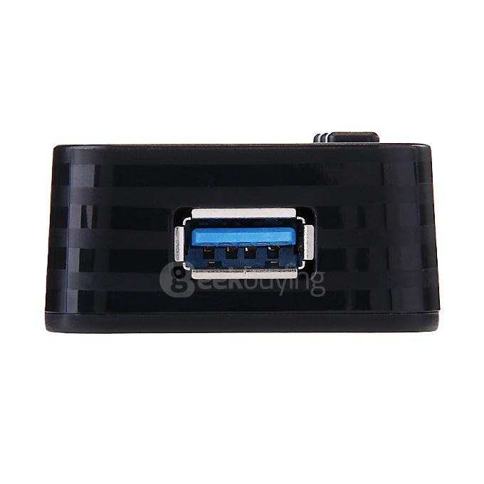 UNITEK Y-3072BK Portable USB3.0 4 Ports USB Hub Fast Charging Sync Data Strip With Switches - Black