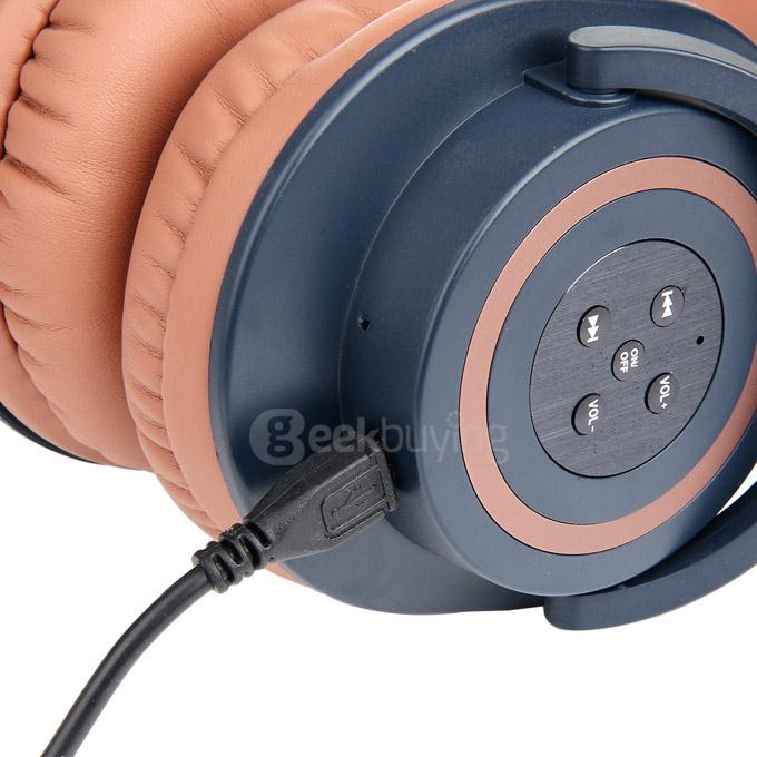 OVLENG V8-3 Foldable Super Bass Wireless Headset Bluetooth 4.0 Games Headphone -Light Brown
