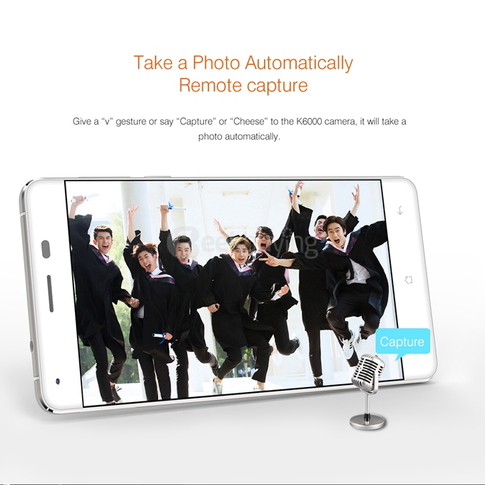 Oukitel K6000 5.5inch IPS HD 4G LTE 6000mAh Android 5.1 Smartphone 64-Bit MT6735 Quad Core 2GB 16GB 13.0MP - White