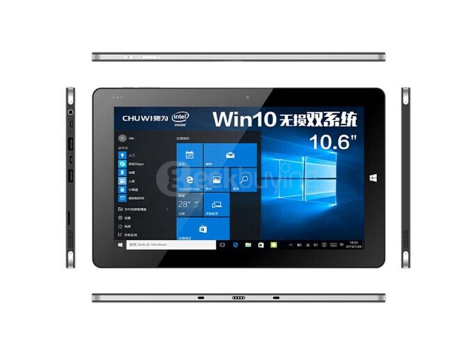 CHUWI Vi10 Pro 10.6 Inch Dual OS Windows8.1 + Android4.4 Tablet PC 2GB/64GB Intel Z3736F Quad Core 2.16GHz IPS 1366*768 Bluetooth HDMI WiFi - Black