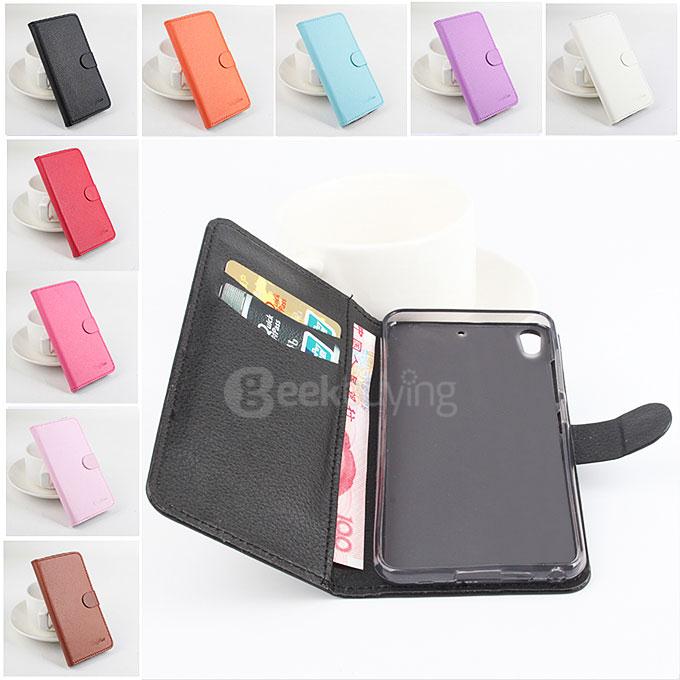 LingMao Protective Hard Cover Flip Stand Leather Case with Card Slots for Gionee S5.1 Pro GN9007 - Rose