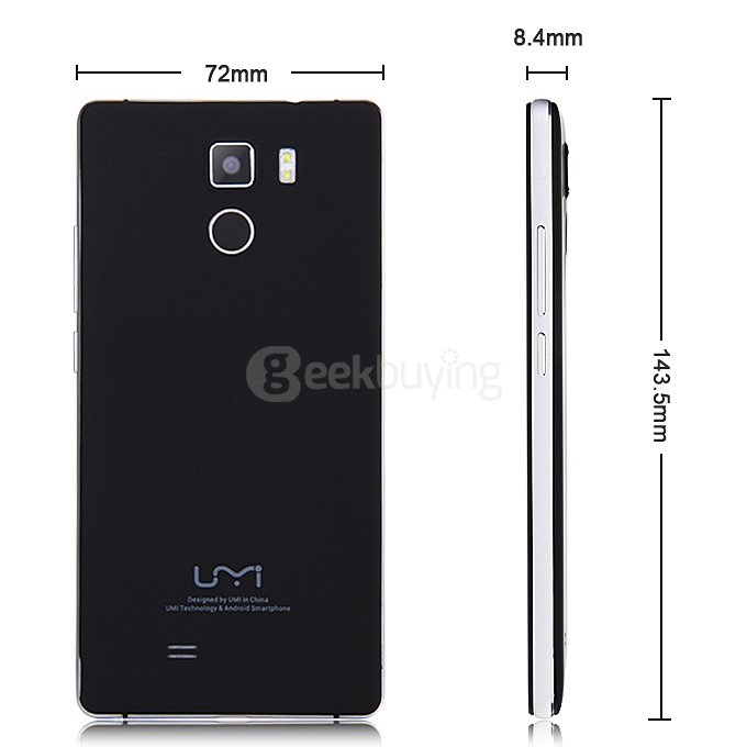 UMI Fair 5.0inch HD 4G FDD-LTE Android 5.1 1GB 8GB Smartphone 64bit MT6735 Quad Core TOUCH ID 13.0MP Camera - Black