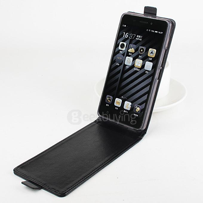 Baiwei Protective Hard Cover Up&Down Flip Stand Leather Case with Back Shell for GIONEE M5 5.5inch - Black