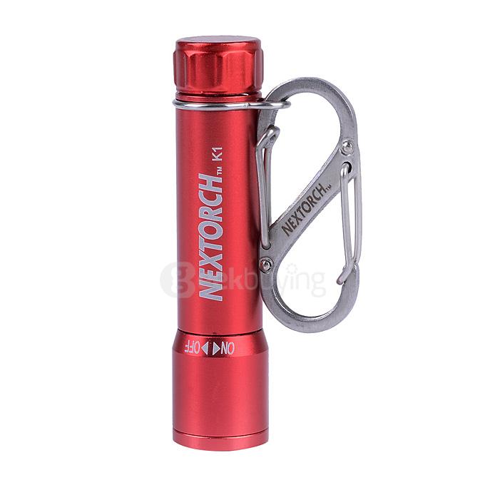 NEXTORCH EDC K1 Portable Mini 40LM White Light Flashlight w/ Key Chain - Red