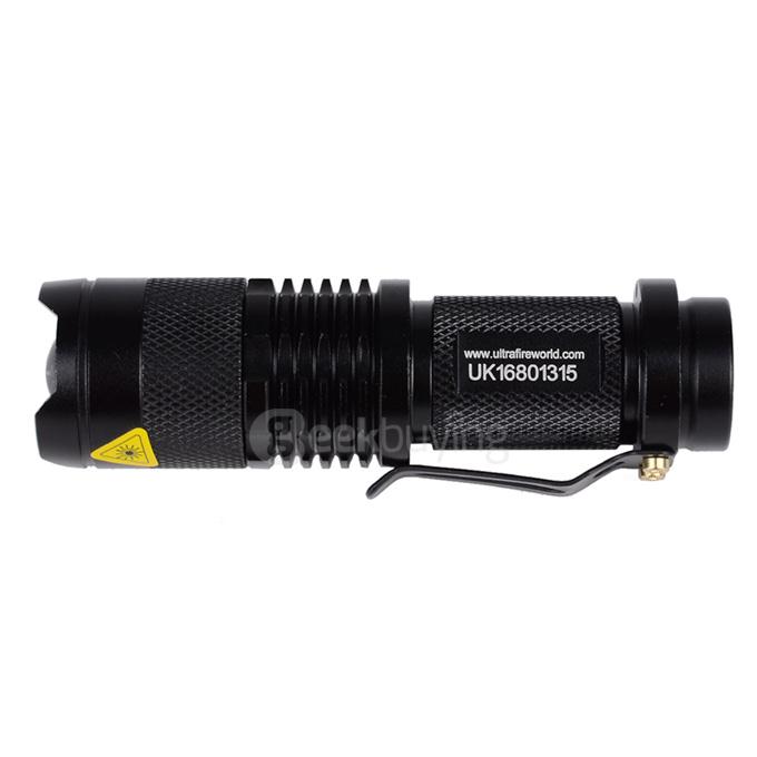 UltraFire SK68XPE 1-LED 400LM 1-Mode Cool White Light Flashlight w/ Clip - Black