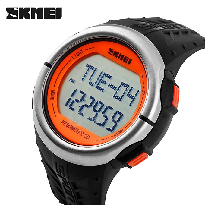 SKMEI 1058 Multifunction 50M Waterproof LED Digital Men Women Watch Heart Rate Monitor Pedometer Sport Watches Calorie Counter - Orange