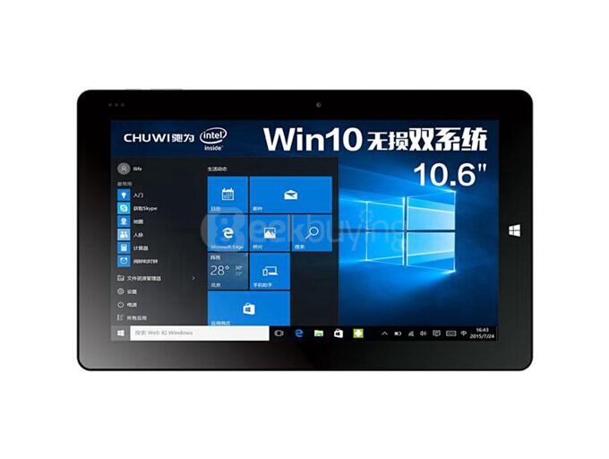 CHUWI Vi10 Pro 10.6 Inch Dual OS Windows8.1 + Android4.4 Tablet PC 2GB/64GB Intel Z3736F Quad Core 2.16GHz IPS 1366*768 Bluetooth HDMI WiFi - Black
