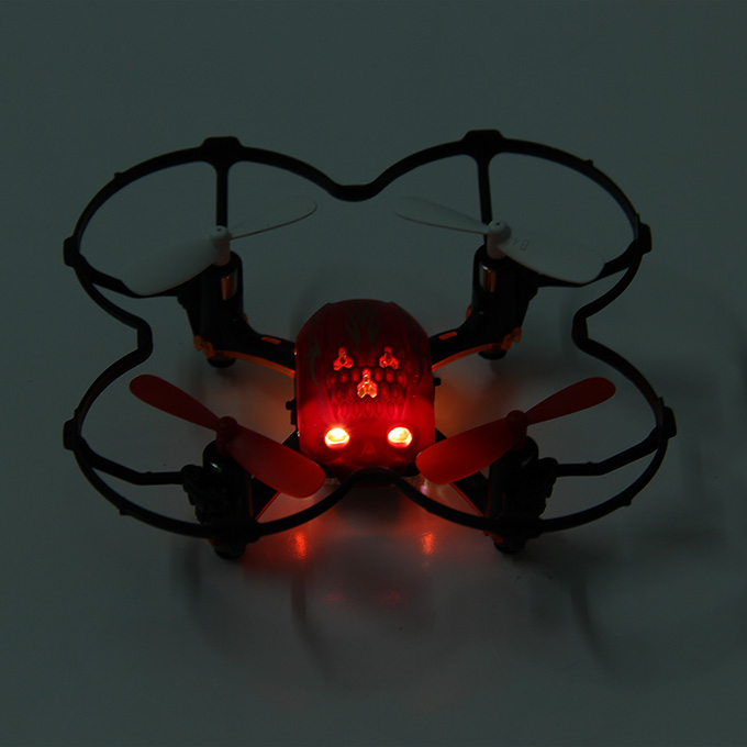 Global Drone GW008 Mini Skull 2.4G 4CH 6Axis Automatic Parallel System 3D Rolling RC Quadcopter - Red
