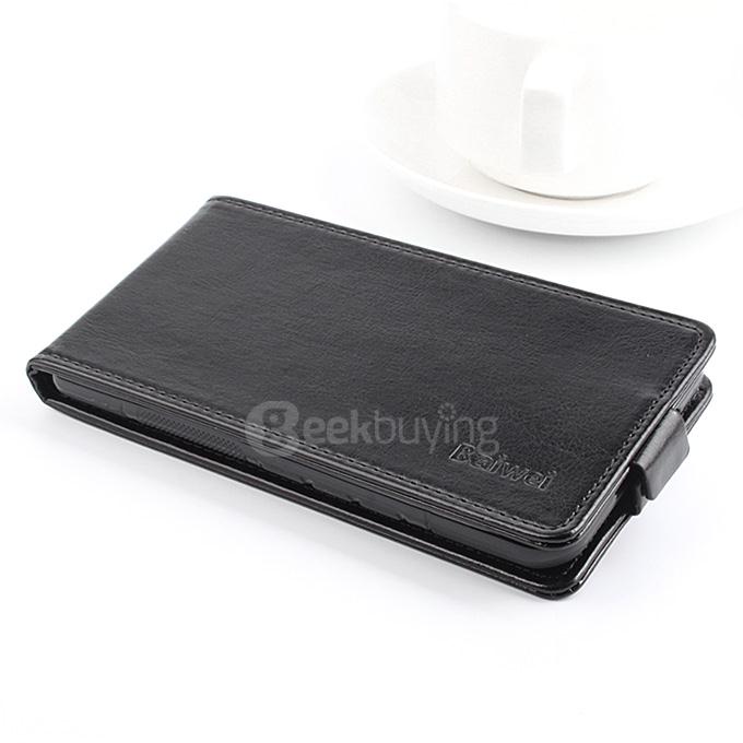 Baiwei Protective Hard Cover Up&Down Flip Stand Leather Case with Back Shell for Vodafone Smart Ultra 6 VF995N - Black